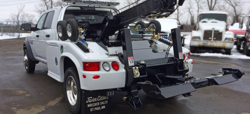 A truck customized at Twin Cities Wrecker Sales