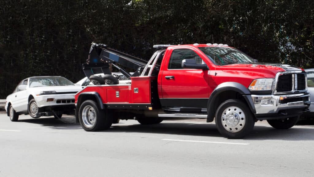 red tow truck